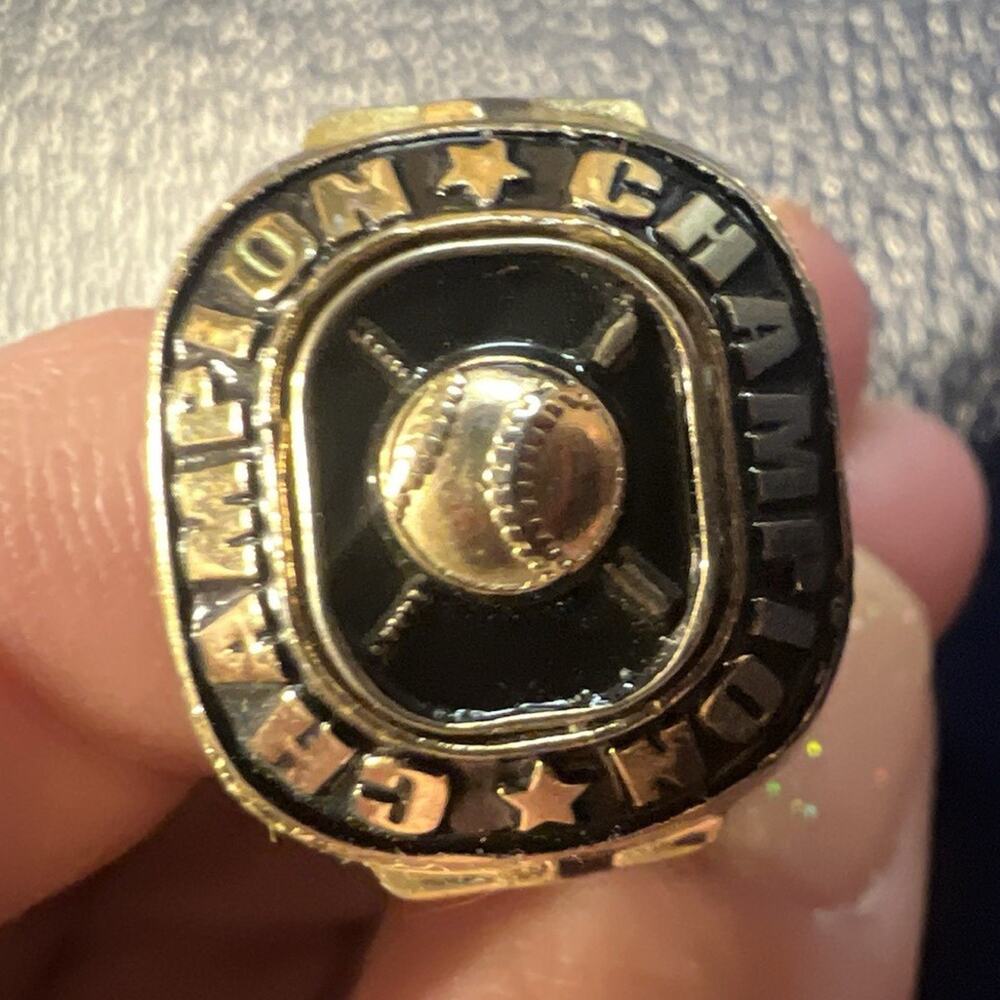 Men’s Gold Tone Champion Football Signet Ring